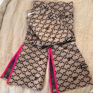 OFF-WHITE logo print Flare bottom pants XS